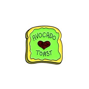 Avocado Vegan Friendly Glitter Heart Enamel Pin